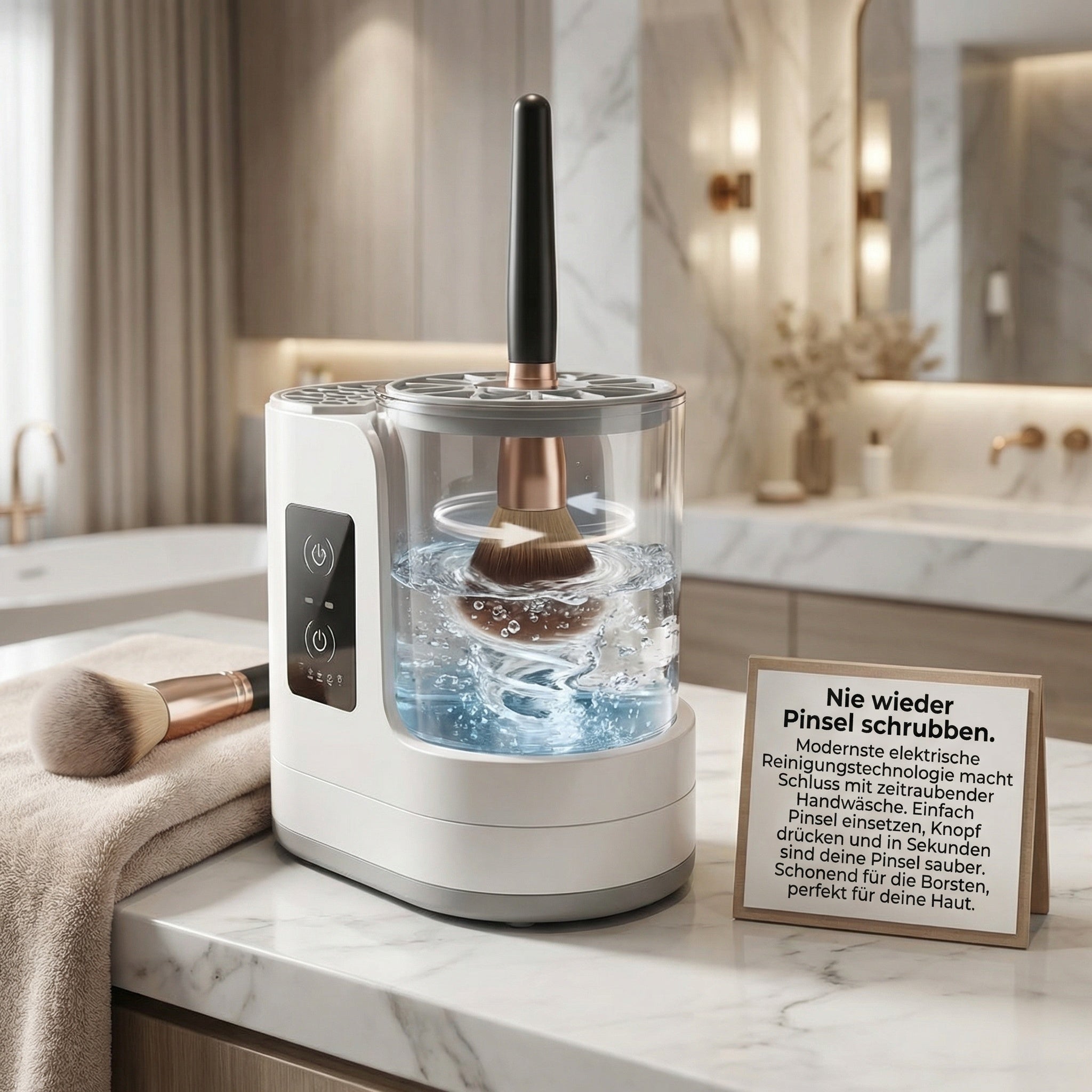 BRUSHCLEAN - Perfektes Make-up beginnt mit sauberen Pinseln – unser Brush Cleaner macht’s schnell, einfach und hygienisch.